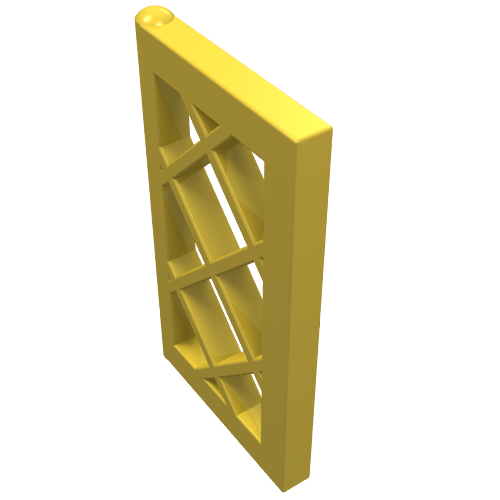 Lego Window 1 x 2 x 3 Pane Latticed / Yellow