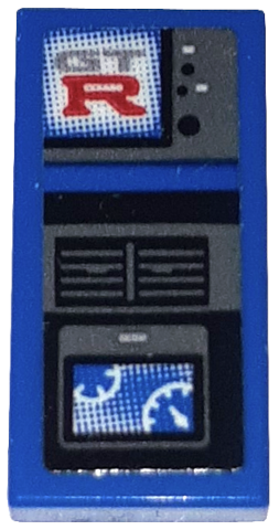 Lego Tile 1 x 2 with 'GTR', Gauges, Buttons and Fan Vent Pattern (Sticker) - Set 76917