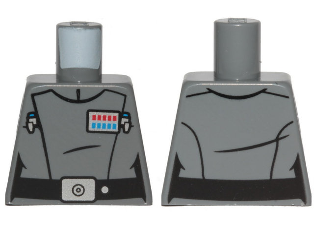 Lego Torso Female SW Imperial Officer 17 (Vice Admiral) Pattern / Dark Bluish Gray