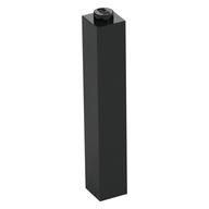Lego Brick 1 x 1 x 5 with Solid Stud / Black