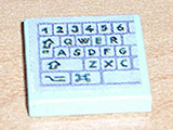 Lego Tile 2 x 2 with Computer Keyboard Left Pattern (Sticker) - Set 3142 / Aqua