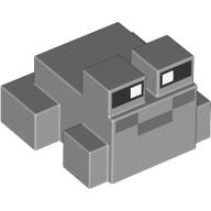 Lego Animal, Frog / Toad, Dark Bluish Grey Mouth, Black Eyes Print / Light Bluish Gray