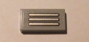 Lego Tile 1 x 2 with Silver Grille Pattern (Sticker) - Set 10133