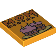Lego Tile 2 x 2 with 'MOM MONTHLY' Print