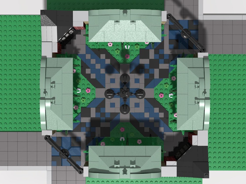 Lego Pink Rose Park - Double Inner Corner Modular