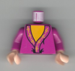 Lego Torso Harry Potter Dumbledore Pattern / Light Purple Arms / Light Nougat Hands