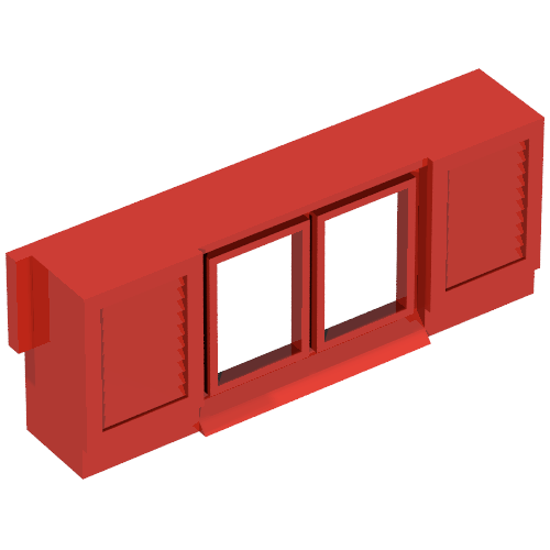 Lego Window 1 x 6 x 2 with Shutters, without Glass for Slotted Bricks