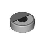 Lego Tile Round 1 x 1 with Half-Closed Eye Print / Light Bluish Gray