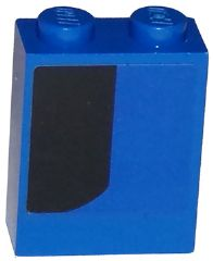 Lego Brick 1 x 2 x 2 with Inside Stud Holder with Curved Thick Black Stripe Pattern Model Left Side (Sticker) - Set 75875