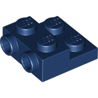 Lego Plate Special 2 x 2 x 2/3 with Two Studs On Side and Two Raised [Solid Anti-stud] / Dark Blue