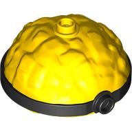 Lego Minifig Head Special, Minion, Extra Large, Round Rock, Black 1-Eyed Goggles pattern / Yellow
