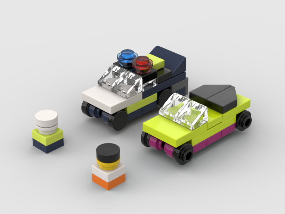 Lego Micro Police Car and Muscle Car Chase