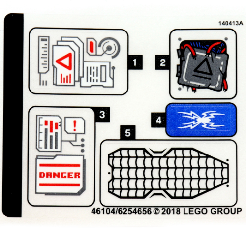 Lego Sticker Sheet for Set 76113-1 / [No Color/Any Color]