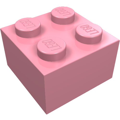Lego Brick 2 x 2 / Pink