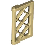 Lego Window 1 x 2 x 3 Pane Latticed with Thick Corner Tabs / Tan
