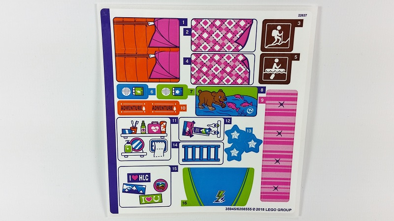 Lego Sticker Sheet for Set 41339-1