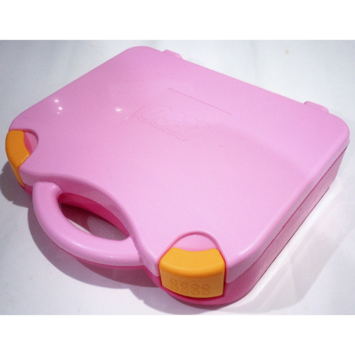 Lego Storage Case, with Rounded Corners, Bright Pink Lid, Bright Light Orange Latches