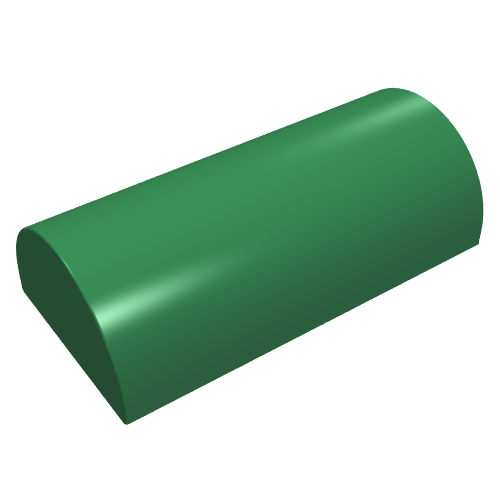 Lego Brick Curved 2 x 4 Double, No Studs, without Groove / Green