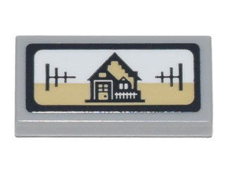 Lego Tile 1 x 2 with Binoculars Display of House in Crosshairs Pattern (Sticker) - Set 70840