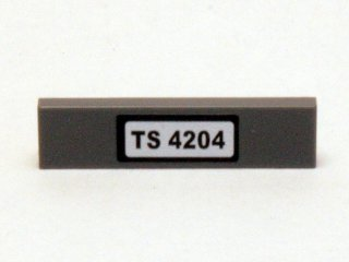 Lego Tile 1 x 4 with 'TS 4204' Pattern (Sticker) - Set 4204