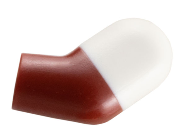 Lego Arm, Left with Molded White Short Sleeve  Pattern / Dark Red
