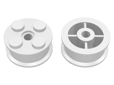 Lego Wheel Freestyle with Freestyle Pin Hole / White