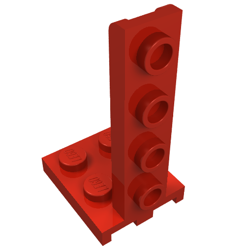 Lego Bracket 2 x 2 - 1 x 4 / Red