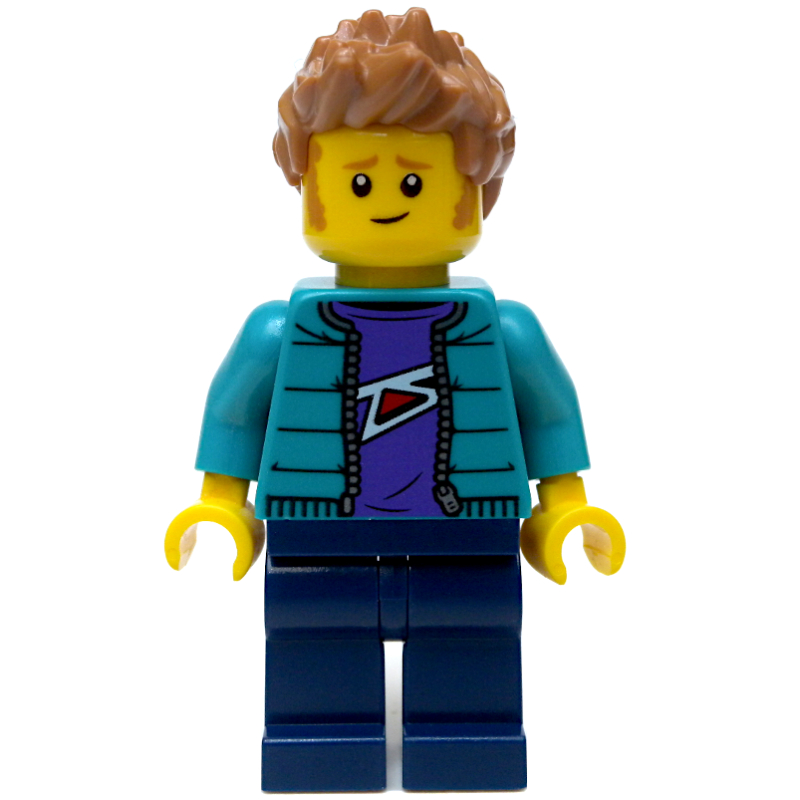 Lego Dark Turquoise Torso, Dark Blue Legs, Medium Nougat Hair