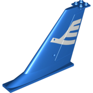 Lego Tail 14 x 2 x 8 with White Airline Bird Print / Blue