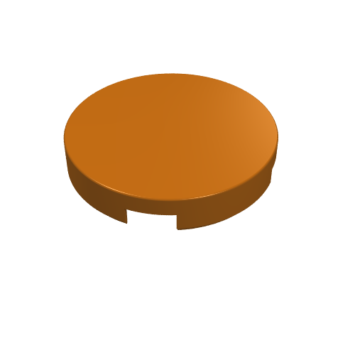 Lego Tile Round 2 x 2 with Bottom Cross / Dark Orange