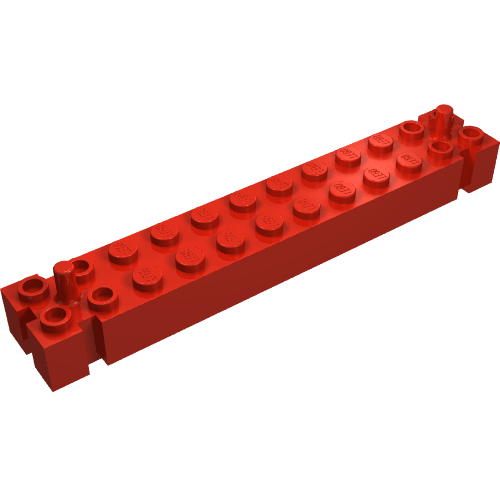 Lego Brick Special 2 x 12 with 2 End Pegs / Red