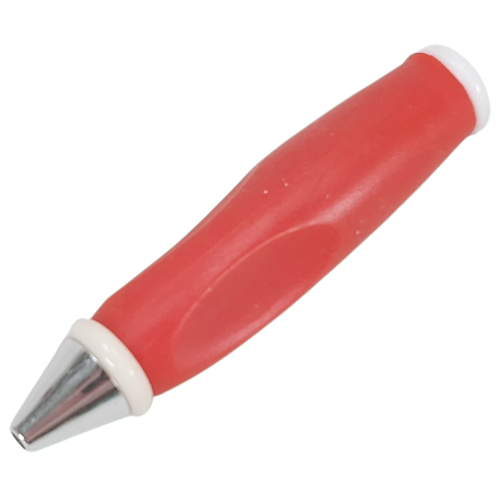 Lego Pen Body, with Chrome Tip, White Ends / Red