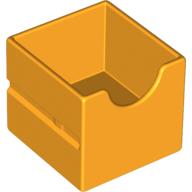 Lego Duplo Drawer 2 x 2 with Semicircle Cutout / Bright Light Orange