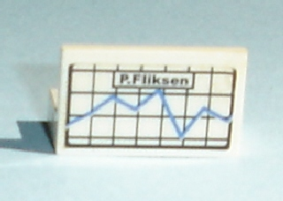 Lego Panel 1 x 2 x 1 with Graph and 'P. Fliksen' Pattern (Sticker) - Set 7892