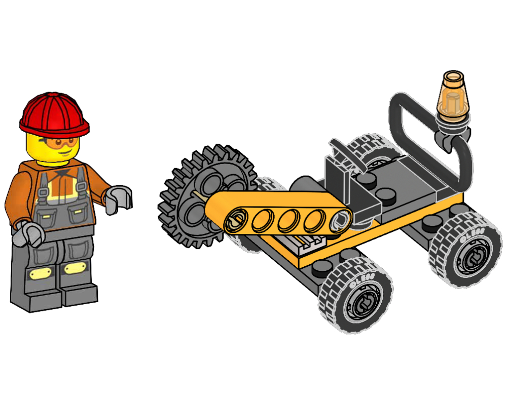 Lego Construction Worker with Rotary Cutter