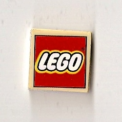 Lego Tile 2 x 2 with LEGO Logo on Transparent Background Pattern (Sticker) - Sets 3432 / 3433