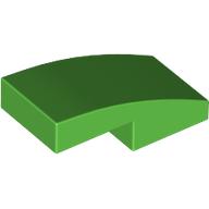 Lego Brick Curved 2 x 1 No Studs [1/2 Bow] / Bright Green