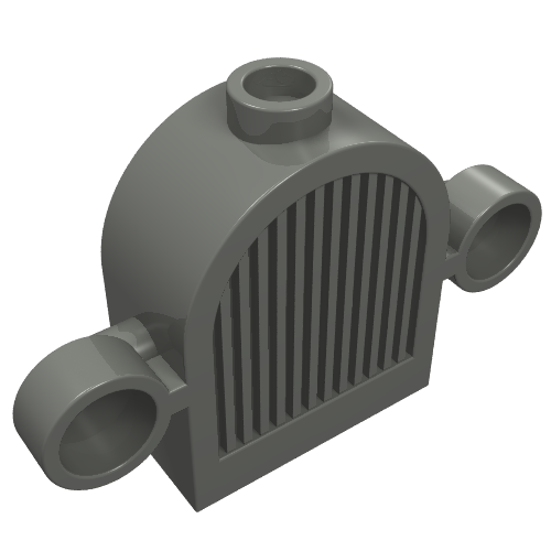 Lego Grille 1 x 2 x 2 Round Top [Lights & Centre Top Stud] / Dark Bluish Gray