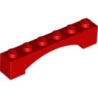 Lego Brick Arch 1 x 6 Raised Arch / Red