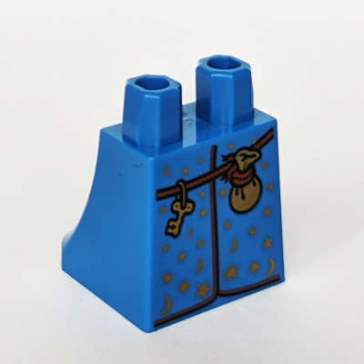 Lego Hips and Legs Under Dress/Robe with Belt, Pouche, Key and Gold Stars and Moons Print