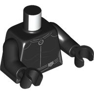 Lego Torso Bodysuit, Zipper, Silver Belt print, Black Arms and Hands / Black