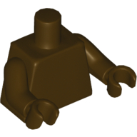 Lego Torso, Dark Brown Arms and Hands [Plain] / Dark Brown