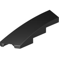 Lego Brick Wedged, Curved 1 x 4 with Stud Notch Left / Black
