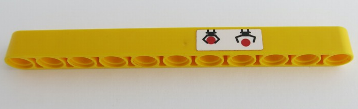 Lego Technic, Liftarm Thick 1 x 11 with Black Claws and Red Dots Pattern (Sticker) - Set 42049