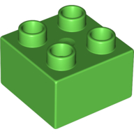 Lego Duplo Brick 2 x 2 / Bright Green