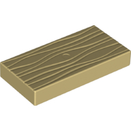 Lego Duplo Tile 2 x 4 with Wood Grain Pattern / Tan