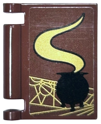 Lego Minifigure, Utensil Book Cover with Black Cauldron, Gold Smoke and Lines Pattern (Sticker) - Set 75969