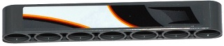 Lego Technic, Liftarm Thick 1 x 7 with Air Intake and Red, Orange and White Flame Bottom Pattern Model Left Side (Sticker) - Set 42046