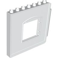 Lego Duplo Building Wall 1 x 8 x 6 with Window Opening, Hinge on Right / White