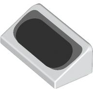 Lego Brick Sloped 30° 1 x 2 x 2/3 with Black and Dark Bluish Grey Oval Print